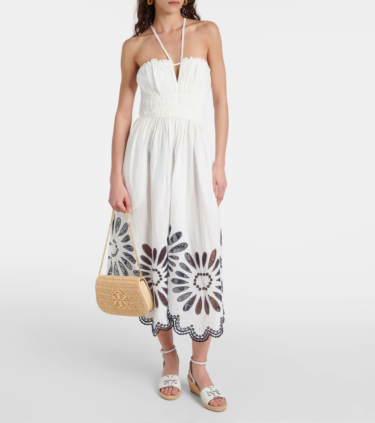 SALE★TORY BURCH★素敵な刺繍Lilianaドレス Printed Silk Twill Shirtdress: Women's Designer Dresses