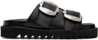 Toga Virilis Black Leather Sandals