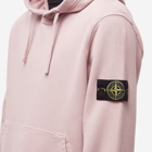 Stone Island Men's Brushed Cotton Popover Hoody in Rose