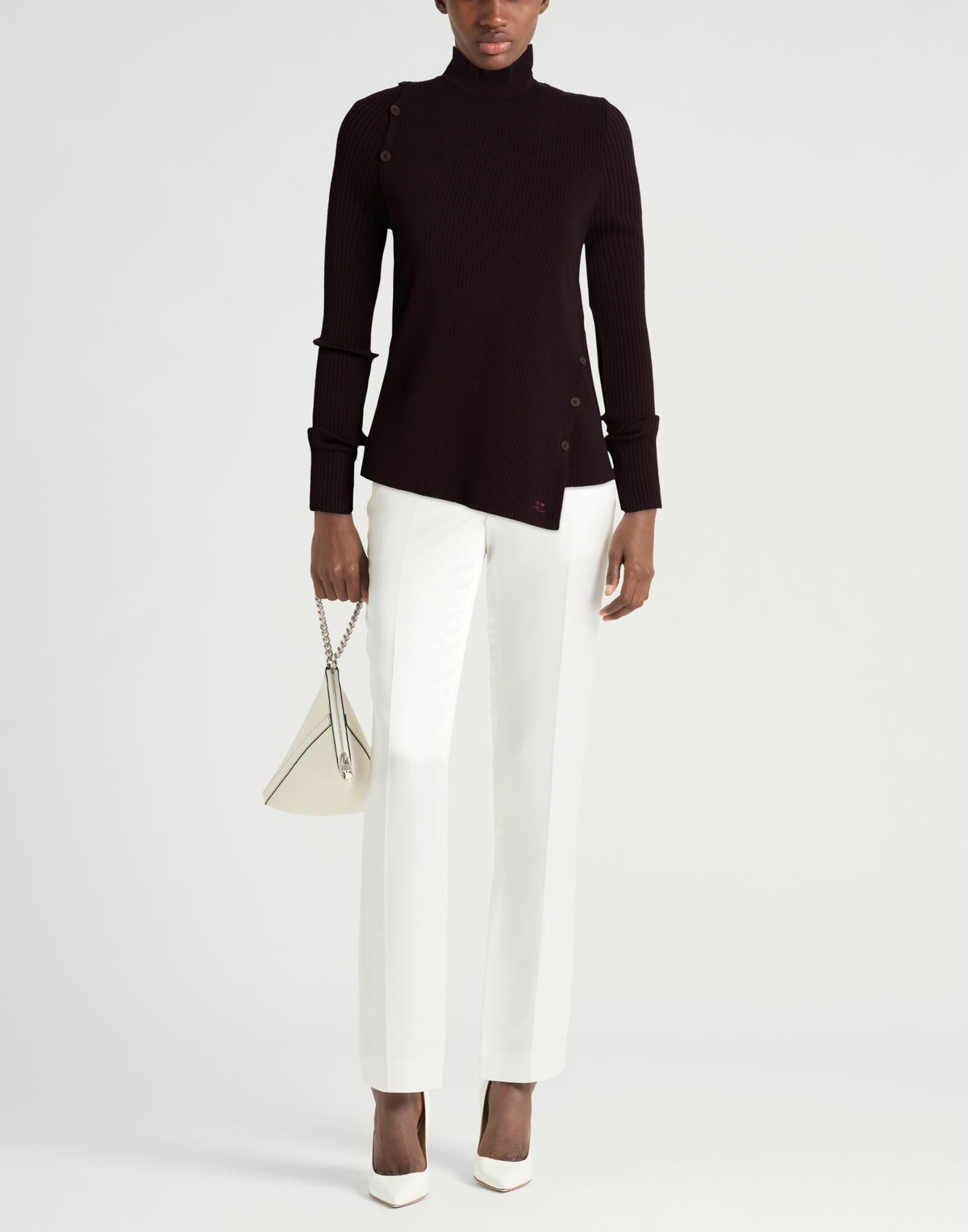 Courrèges Womens Turtleneck Burgundy