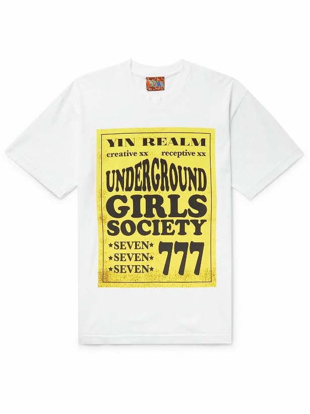 Photo: COME TEES - Underground Girls Society Raver Printed Cotton-Jersey T-Shirt - White