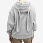 Charles Jeffrey Women's Loverboy Patch Rabbit Ears Hoodie in Grey Marl