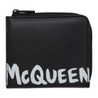 Alexander McQueen Black Graffiti Zip Coin Purse