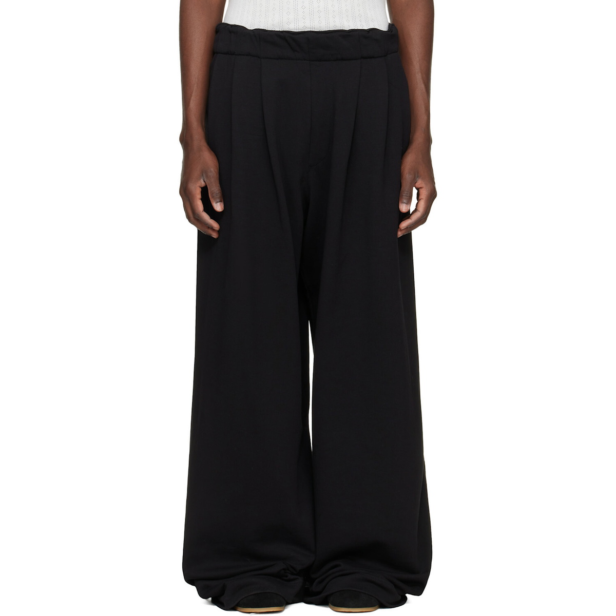 Dries Van Noten Black Pleated Sweatpants