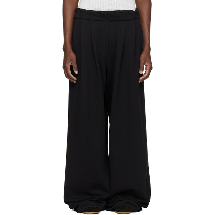 Photo: Dries Van Noten Black Pleated Sweatpants