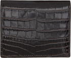 TOTEME Brown T-Lock Croco-Embossed Card Holder