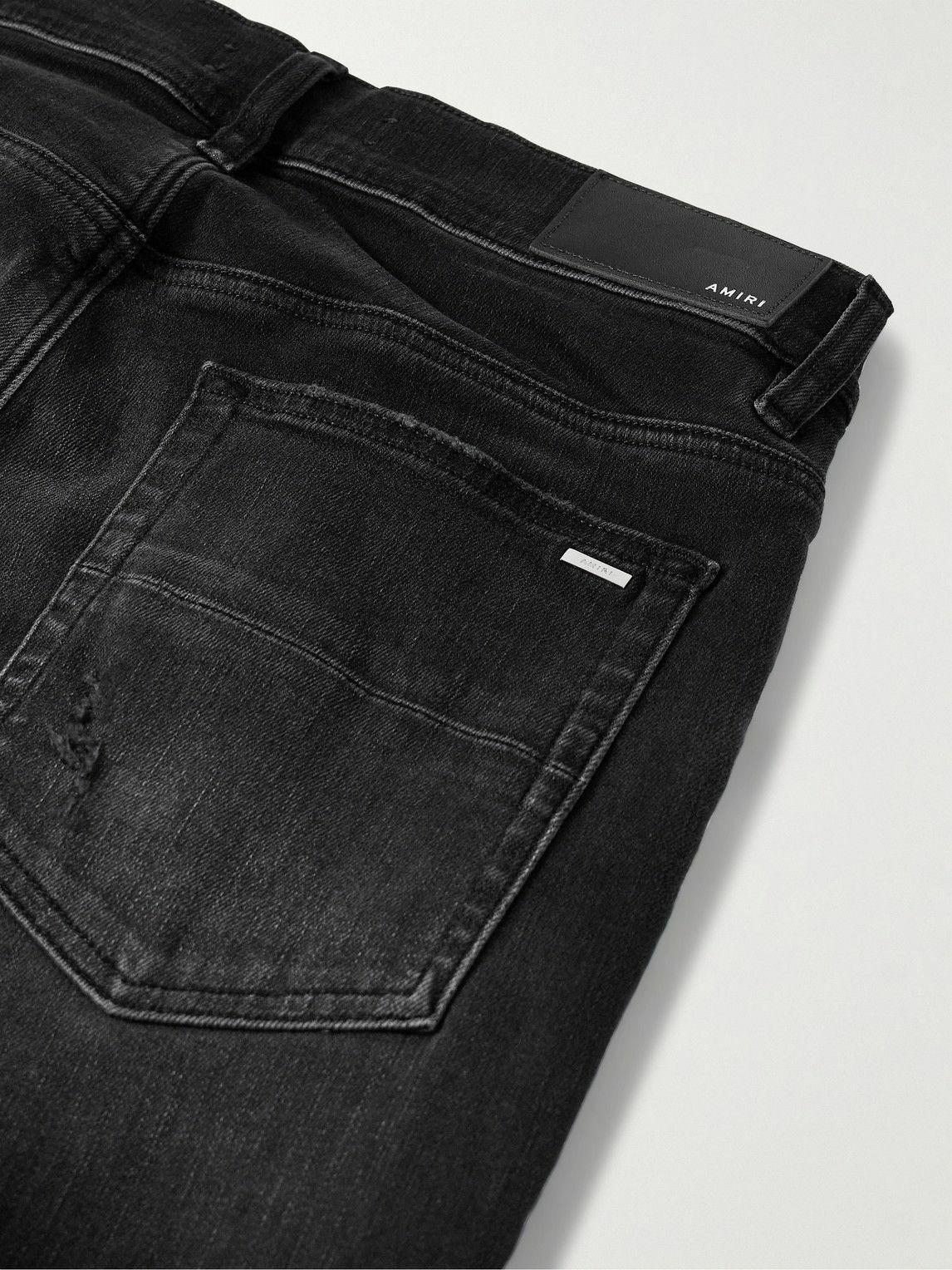 AMIRI - Skinny-Fit Logo-Appliquéd Distressed Embroidered Jeans