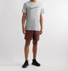 Nike Training - Logo-Print Mélange Dri-FIT T-Shirt - Gray