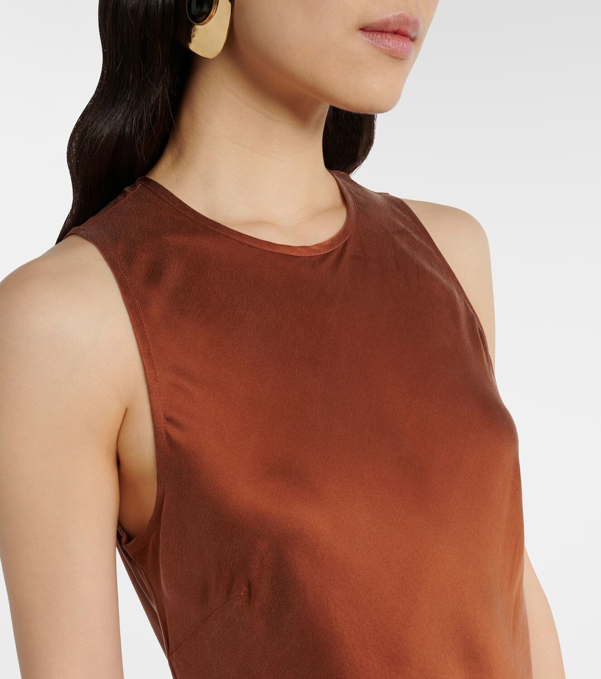 Asceno Valencia silk twill maxi dress