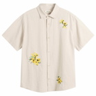 Kestin Men's Floral Slub Ferness Shirt in Oatmeal