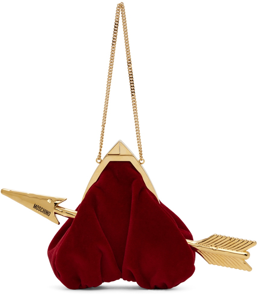 Moschino Red Pierced Heart Bag