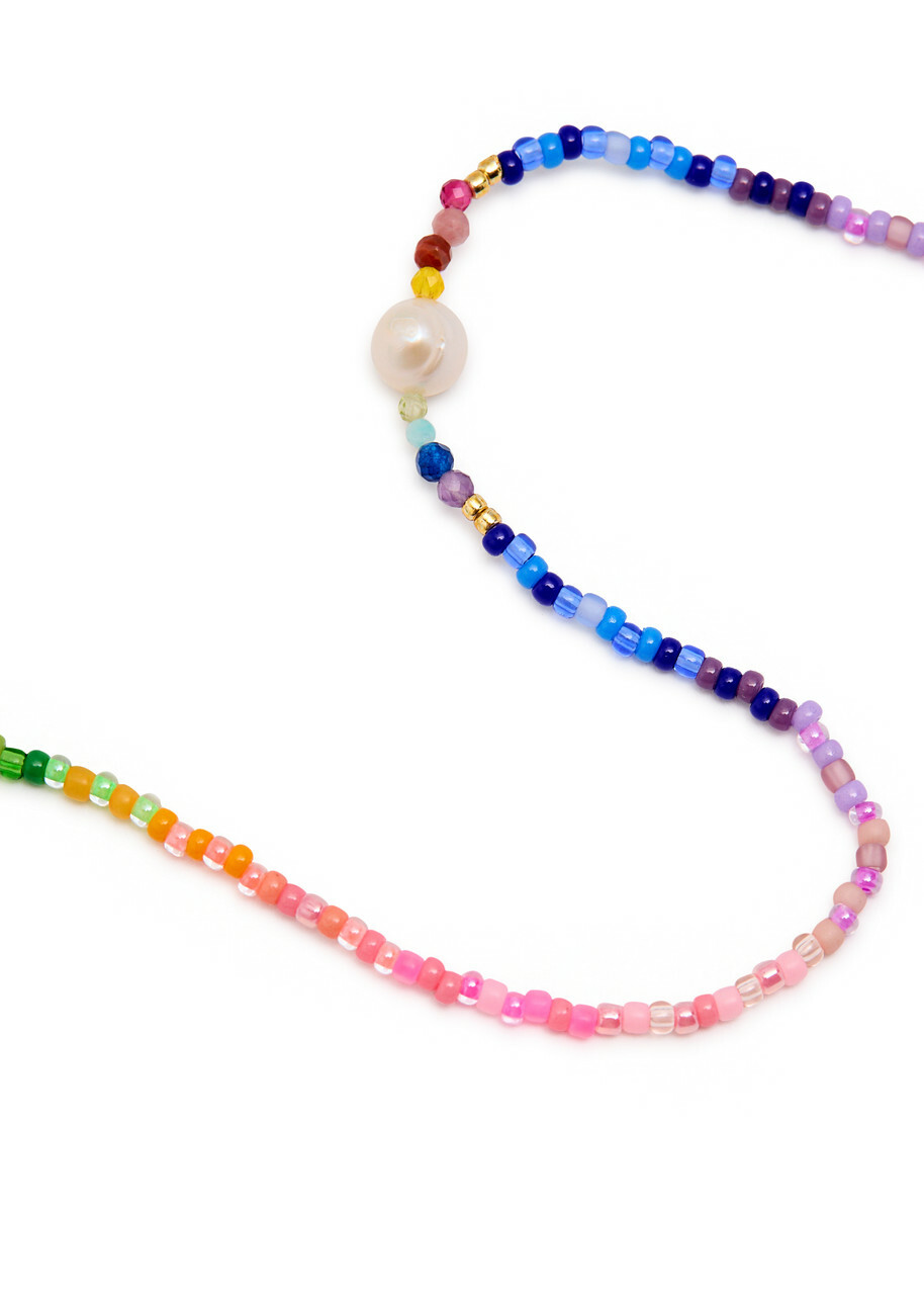 Anni LU Capri Beaded 18kt Gold-plated Necklace - Multicoloured - One Size