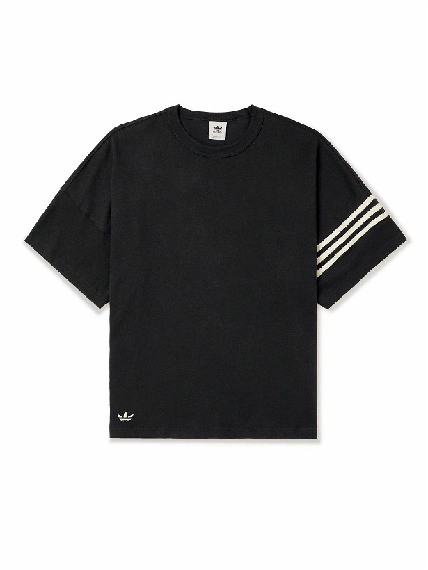 Photo: adidas Originals - Neoclassics Logo-Embroidered Cotton-Jersey T-Shirt - Black