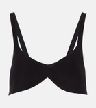 Prada Oversized silk crêpe de chine bra top