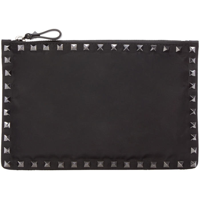 Photo: Valentino Black Valentino Garavani Nylon Rockstud Pouch