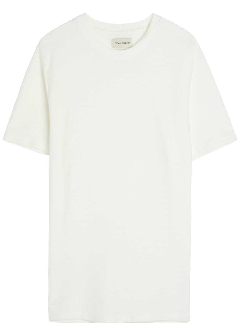 Oliver Spencer Ribbed Cotton T-shirt Ecru