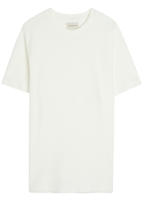 Photo: Oliver Spencer Ribbed Cotton T-shirt Ecru