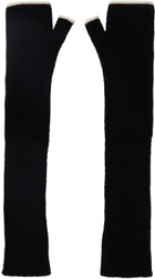 Y's Black Slit Arm Warmers