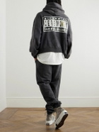 SAINT Mxxxxxx - Denim Tears Logo-Print Distressed Cotton-Jersey Hoodie - Gray