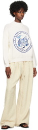S.S.Daley White Cottage Scene Sweater