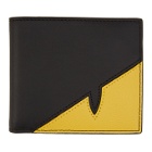 Fendi Black and Yellow Bag Bugs Mono Eye Card Holder