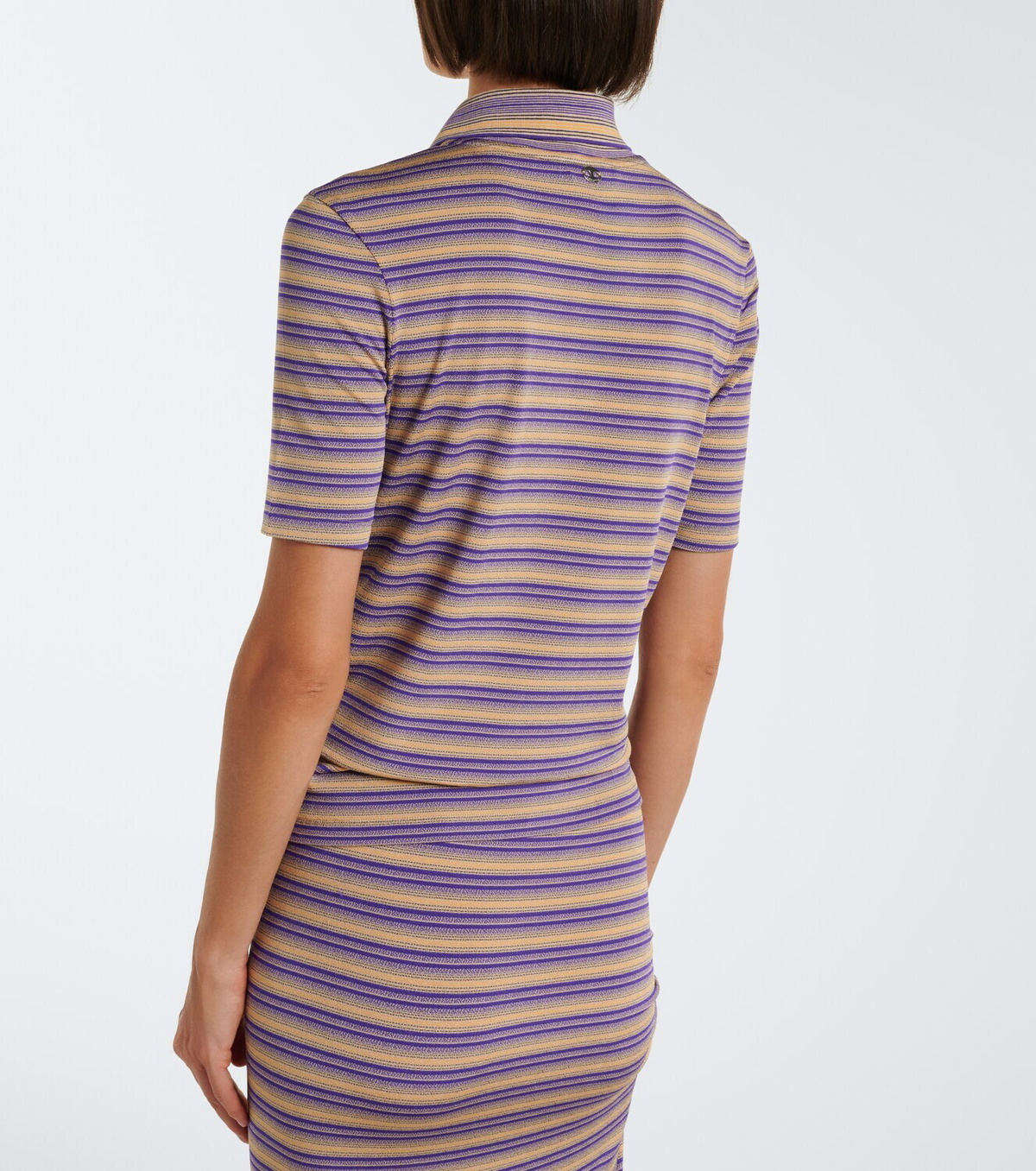 Rabanne Cutout gathered striped crêpe top