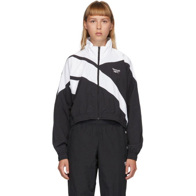 Photo: Reebok Classics Black and White Cropped Vector Track Jacket