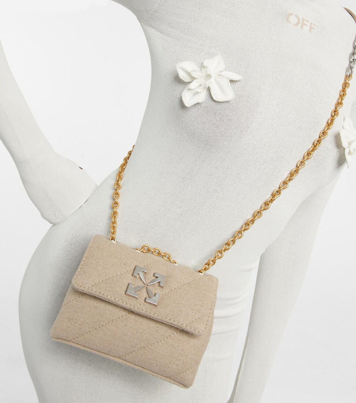 Off-White - Jackhammer 17 linen shoulder bag Off-White