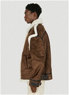 Faux Shearling Jacket in Brown