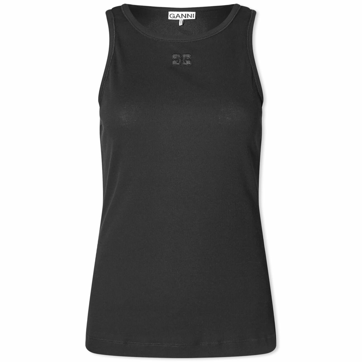 smooth fitted tank top - Black