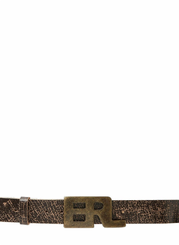 Photo: Logo Leather Belt in Brown