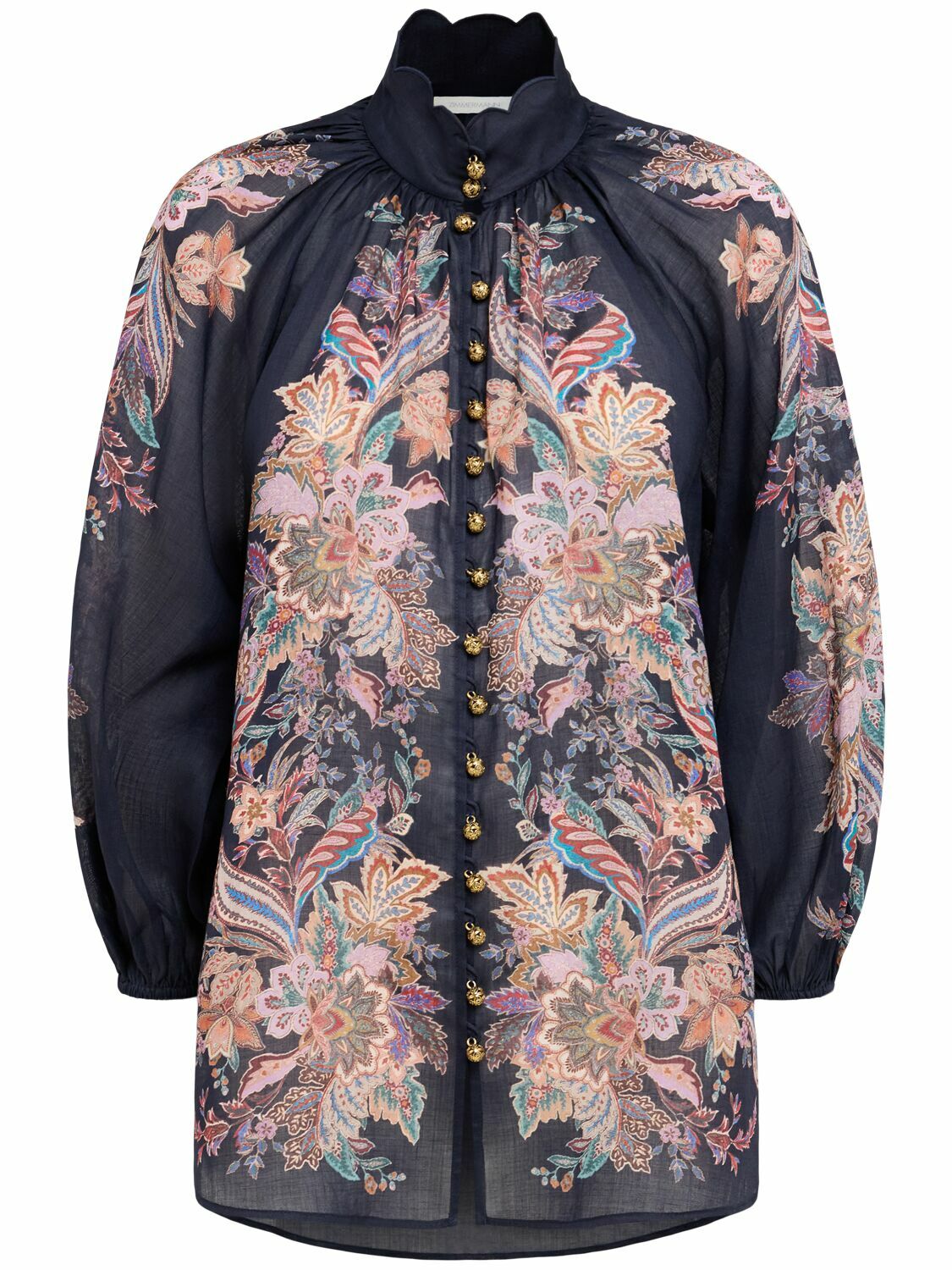 Tシャツ・カットソー Zimmermann Printed ramie oversize Ottie shirt ZIMMERMANN Ottie Printed Ramie Oversized Shirt Zimmermann