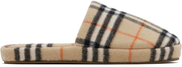 Photo: Burberry Tan Check Wool Blend Slippers