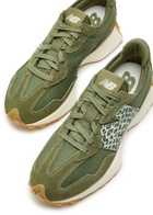 New Balance 327 Leopard-print Mesh Sneakers Green
