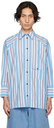 GANNI Blue Striped Shirt
