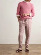 Altea - Tapered Linen Drawstring Trousers - Pink