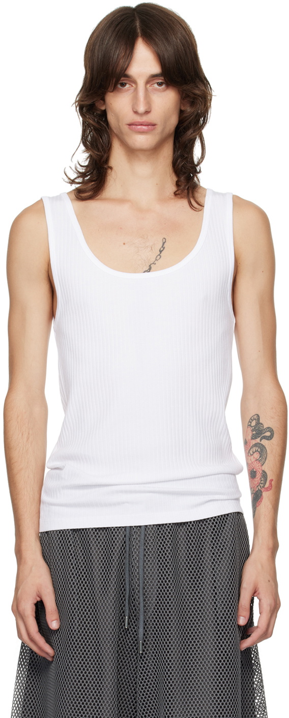 Dries Van Noten Black Mesh Tank Top Dries Van Noten