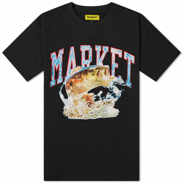 Photo: MARKET Men's Bass Arc T-Shirt in Black