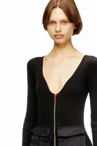 Diesel Ribbed midi dress with cargo pockets - Dresses Womens in Black