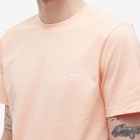 A.P.C. Men's Item Logo T-Shirt in Peach Melange
