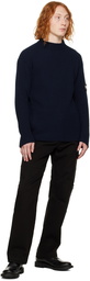 Giorgio Armani Navy Rubber Patch Sweater