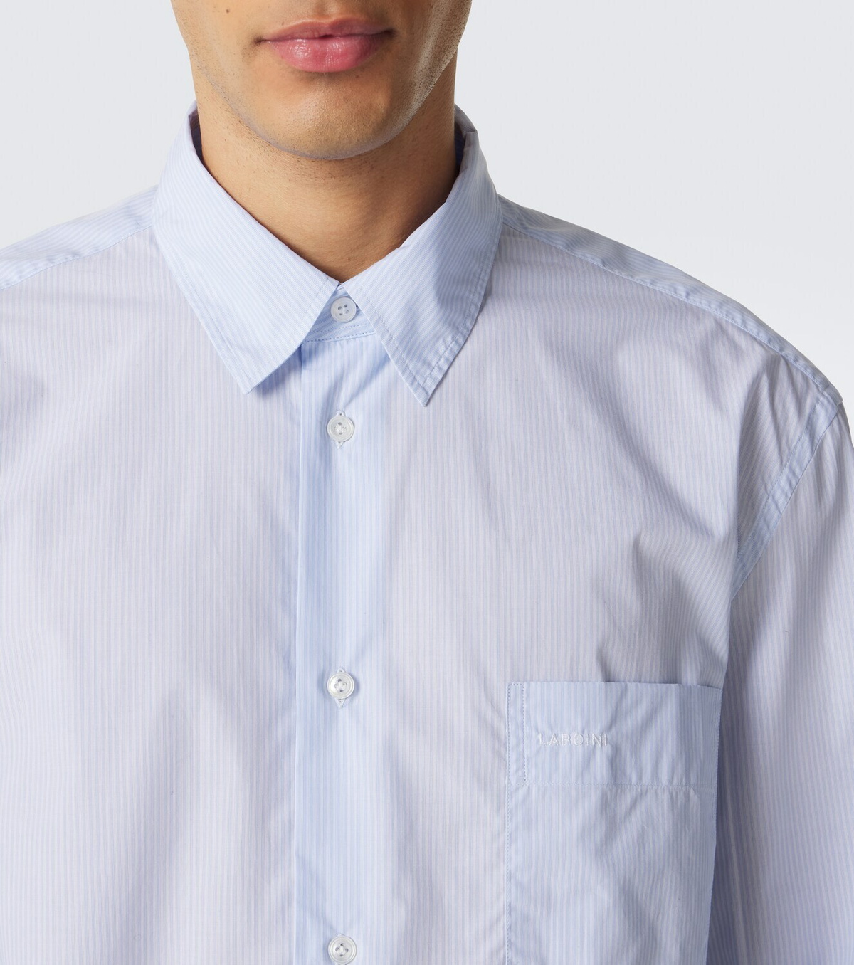 Lardini Striped cotton poplin shirt