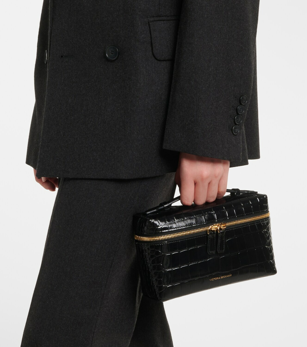 Victoria Beckham Vanity croc-effect leather vanity bag