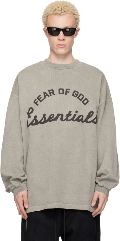 Photo: Fear of God ESSENTIALS Taupe Training 90s Long Sleeve T-shirt