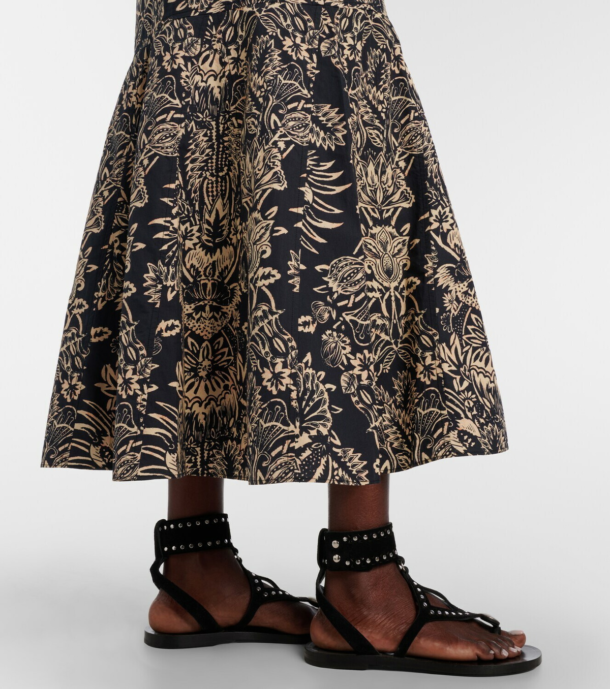 Ulla Johnson Clarisse printed cotton poplin midi skirt