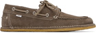 AMI Paris Taupe Suede Boat Shoes