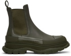 Alexander McQueen Khaki Tread Slick Chelsea Boots