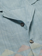 Karu Research - Camp-Collar Cotton-Jacquard Shirt - Blue