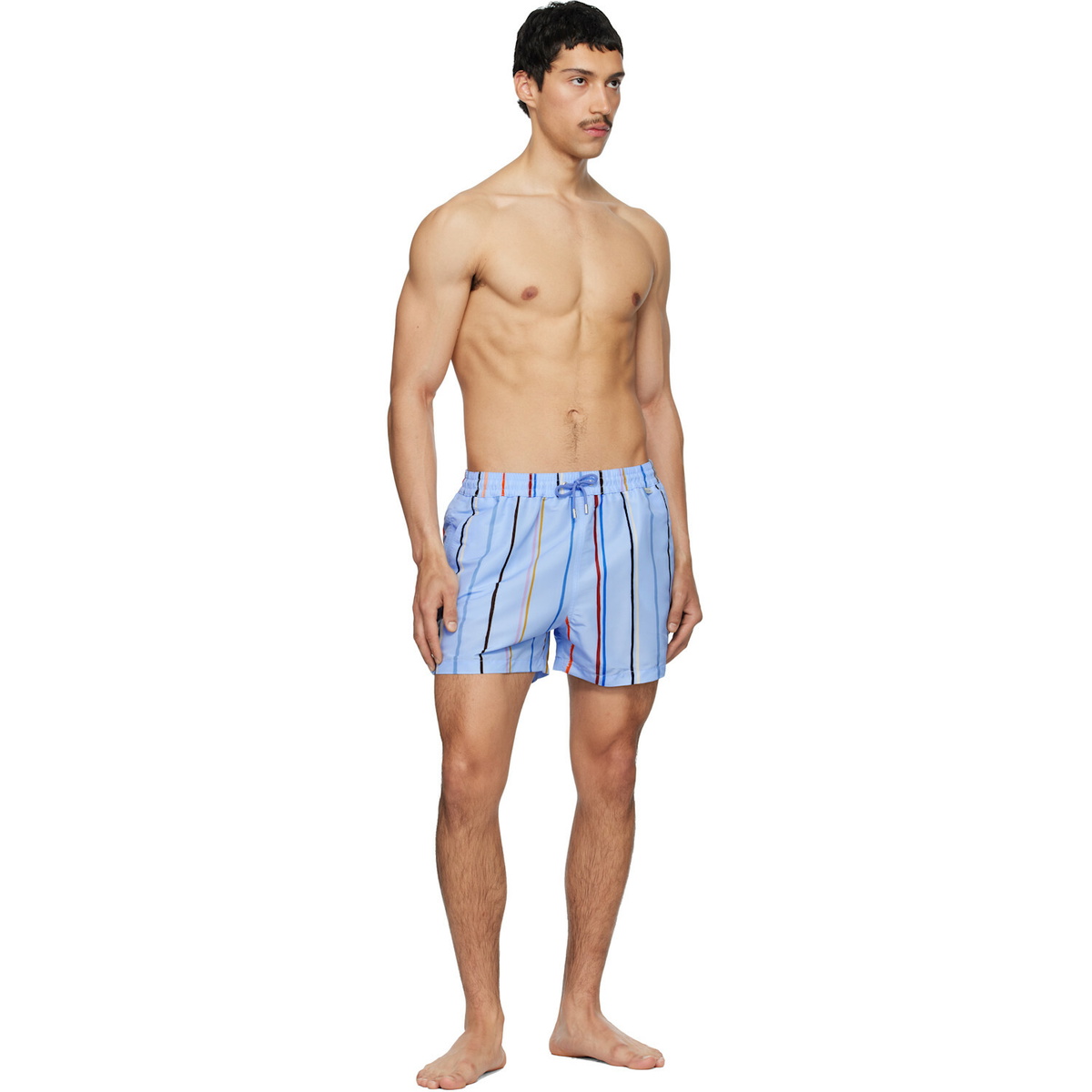 Paul Smith Blue 'Painted Stripe' Swim Shorts