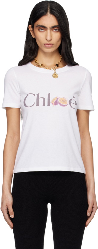 Photo: Chloé White Cotton Jersey Baby Fit Logo T-shirt